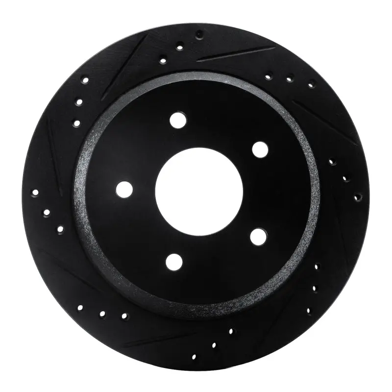 R1 98-05 Chevrolet S10 Rear Left Drilled & Slotted Black Brake Rotor 1