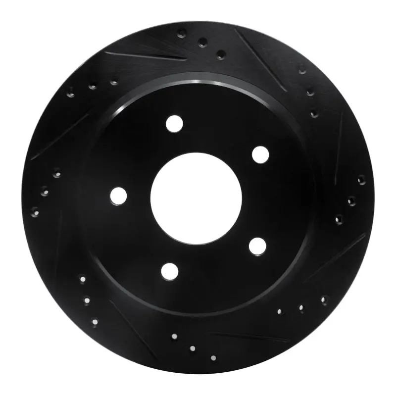 R1 98-05 Chevrolet S10 Rear Right Drilled & Slotted Black Brake Rotor 1