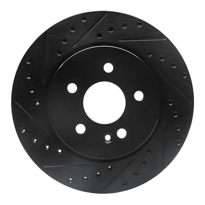 R1 98-05 Mercedes-Benz Ml320 Front Left Drilled & Slotted Black Brake Rotor 1