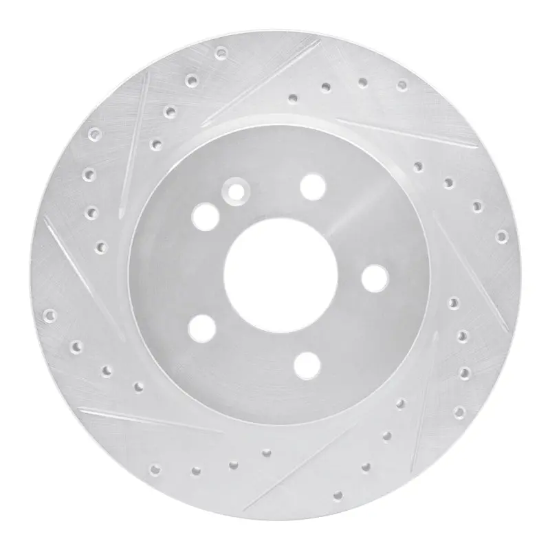 R1 98-05 Mercedes-Benz Ml320 Front Left Drilled & Slotted Silver Brake Rotor 1