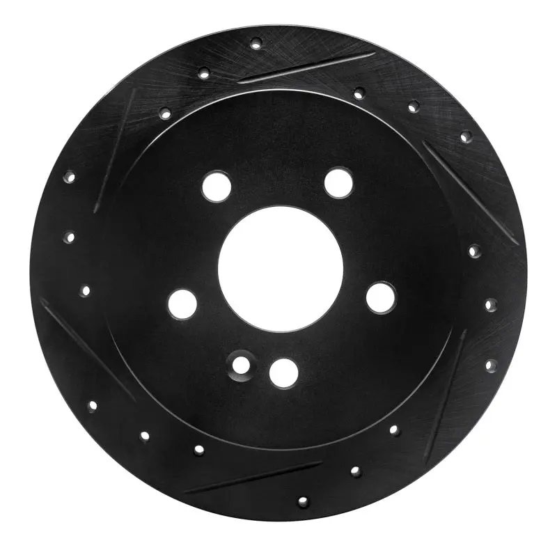 R1 98-05 Mercedes-Benz Ml320 Rear Right Drilled & Slotted Black Brake Rotor 1