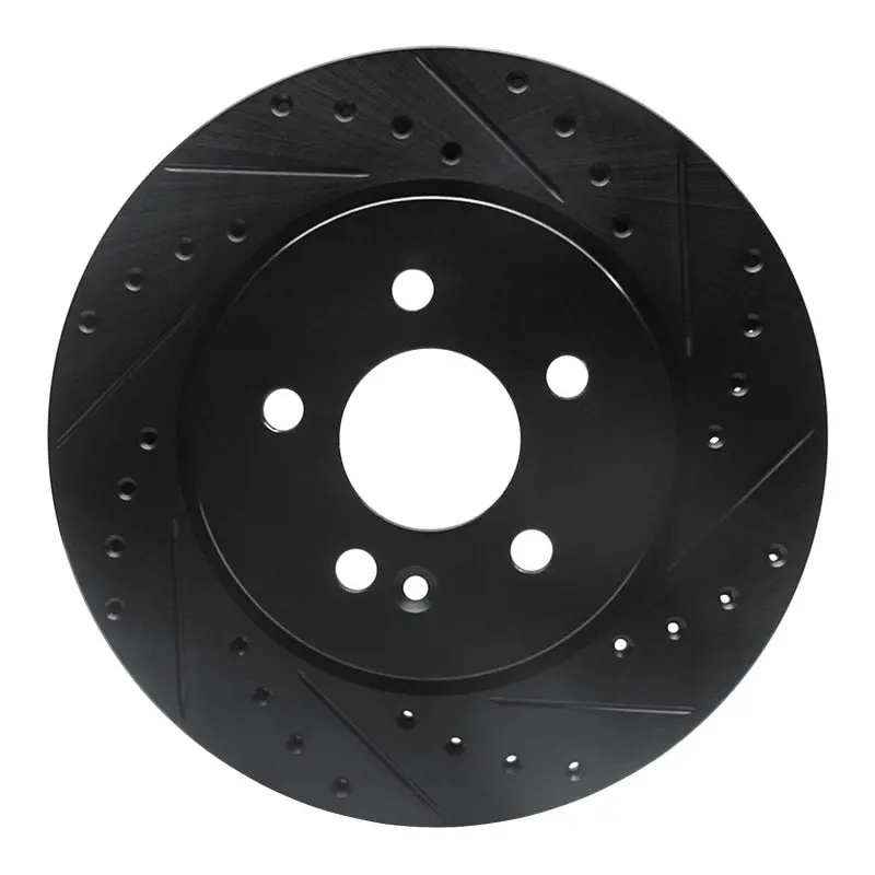 R1 98-05 Mercedes-Benz Ml430 Front Right Drilled & Slotted Black Brake Rotor 1