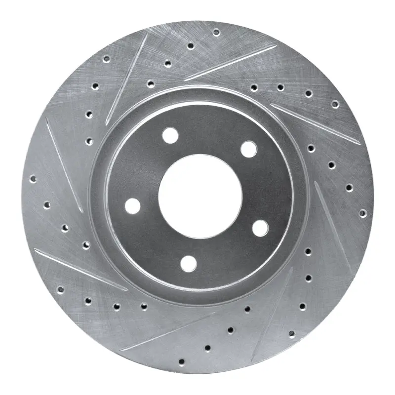 R1 98-06 Jaguar Xjr Front Left Drilled & Slotted Silver Brake Rotor 1