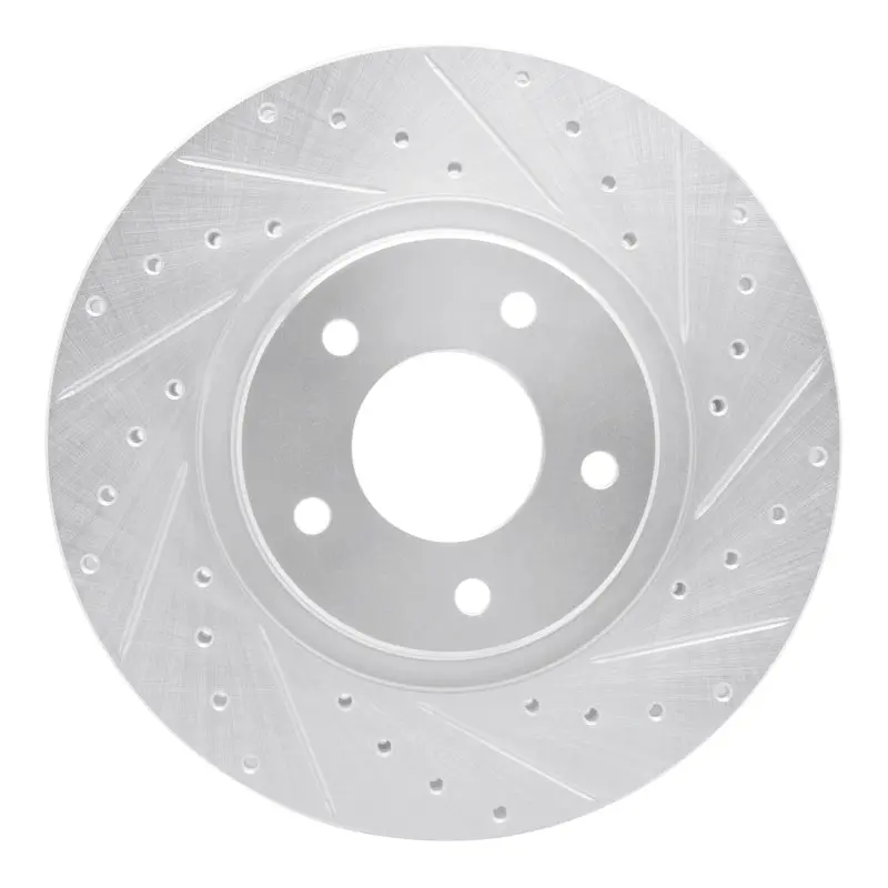 R1 98-06 Jaguar Xjr Front Right Drilled & Slotted Silver Brake Rotor 1