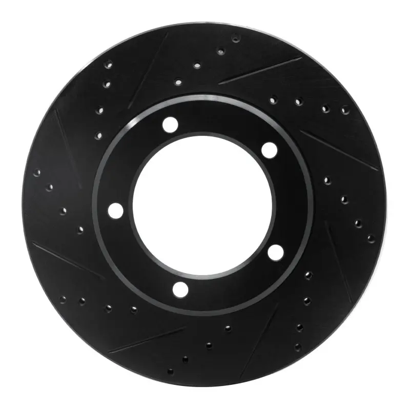 R1 98-07 Lexus Lx470 Front Left Drilled & Slotted Black Brake Rotor 1