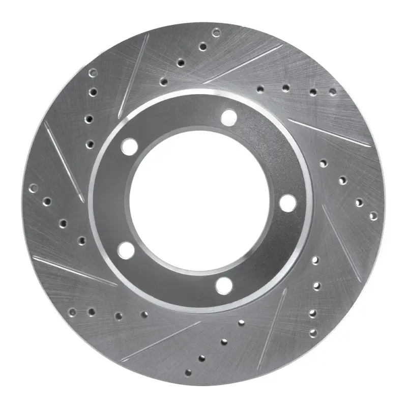 R1 98-07 Lexus Lx470 Front Left Drilled & Slotted Silver Brake Rotor 1