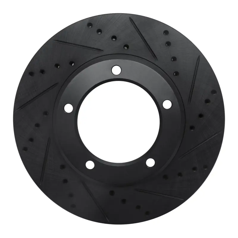 R1 98-07 Lexus Lx470 Front Right Drilled & Slotted Black Brake Rotor 1