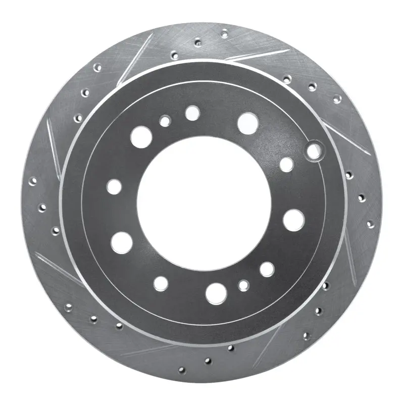 R1 98-07 Lexus Lx470 Rear Left Drilled & Slotted Silver Brake Rotor 1