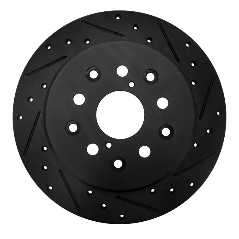 R1 98-10 Lexus Gs400 Rear Right Drilled & Slotted Black Brake Rotor 1