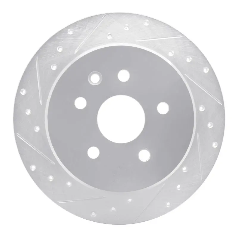 R1 98-10 Lexus Gs430 Rear Left Drilled & Slotted Silver Brake Rotor 1
