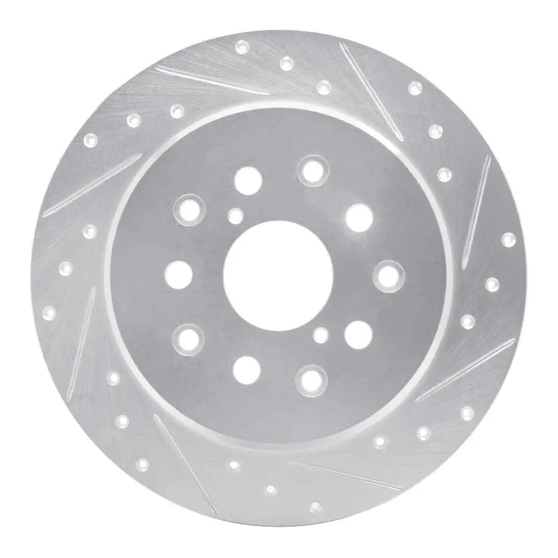 R1 98-10 Lexus Is300 Rear Right Drilled & Slotted Silver Brake Rotor 1