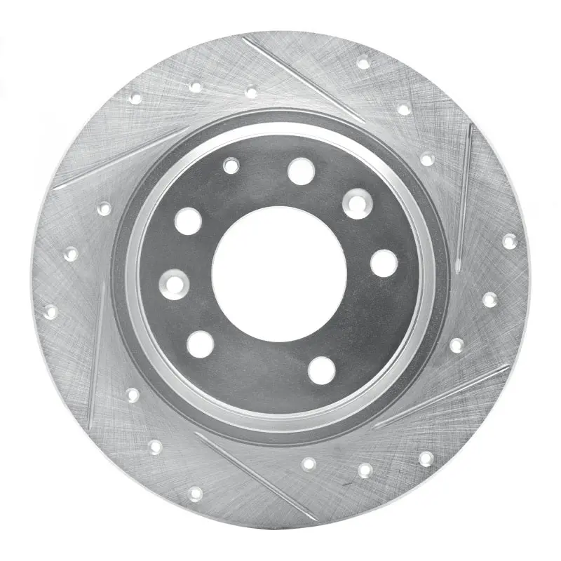 R1 98-15 Ford Fusion Rear Right Drilled & Slotted Silver Brake Rotor 1