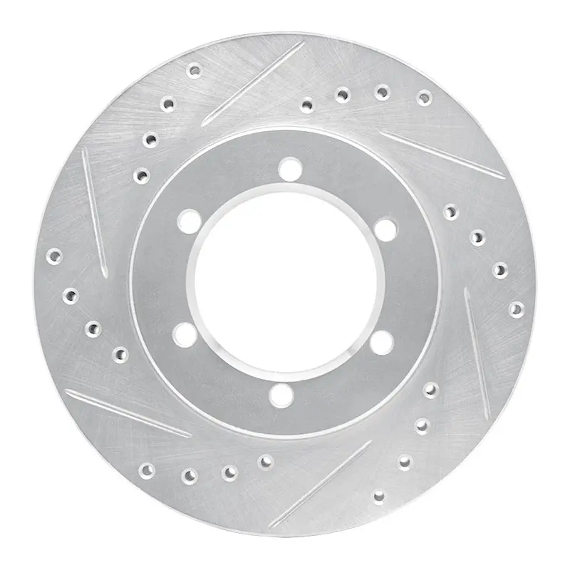 R1 98-15 Nissan Np300 (Mexico) Front Left Drilled & Slotted Silver Brake Rotor 1