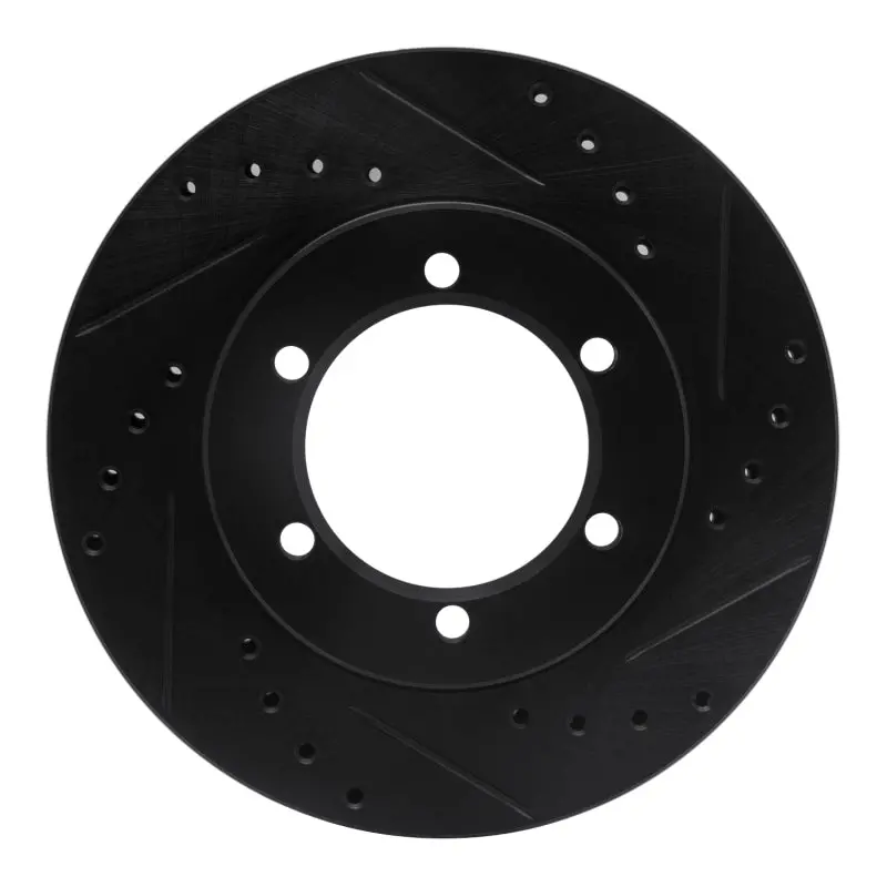 R1 98-15 Nissan Np300 (Mexico) Front Right Drilled & Slotted Black Brake Rotor 1