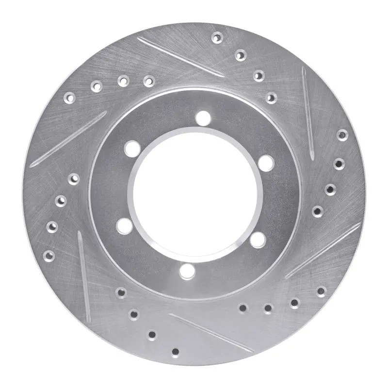 R1 98-15 Nissan Np300 (Mexico) Front Right Drilled & Slotted Silver Brake Rotor 1