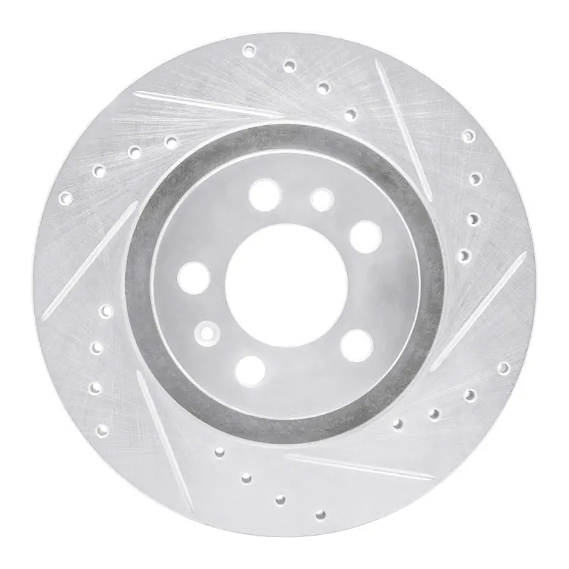 R1 98-15 Volkswagen Golf City (Canada) Front Right Drilled & Slotted Silver Brake Rotor 1