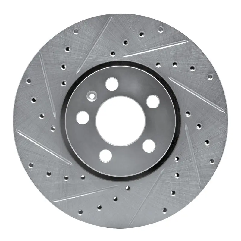 R1 98-18 Audi A1 (Mexico) Front Left Drilled & Slotted Silver Brake Rotor 1