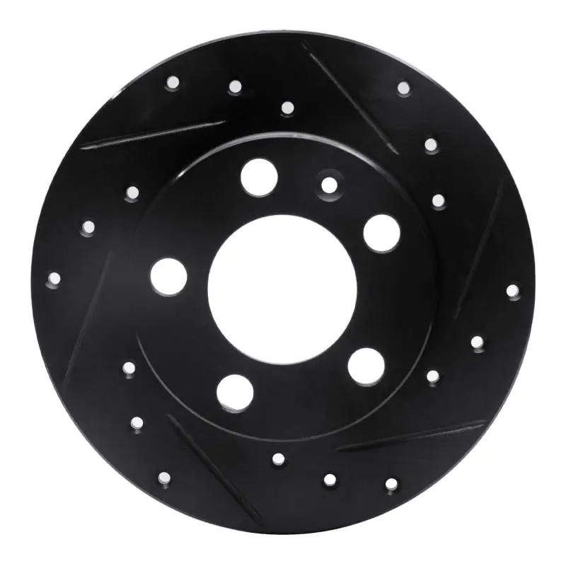 R1 98-24 Audi A1 (Mexico) Rear Left Drilled & Slotted Black Brake Rotor 1
