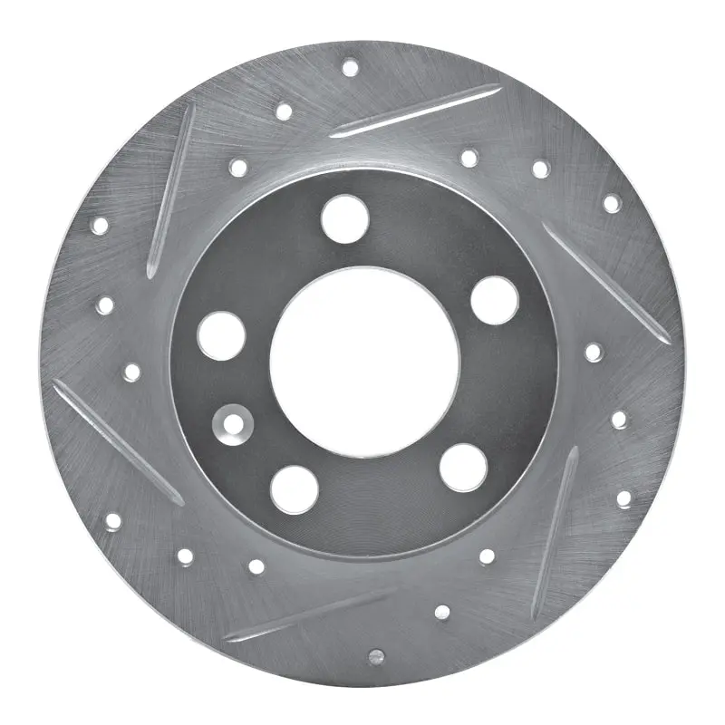 R1 98-24 Audi A1 (Mexico) Rear Left Drilled & Slotted Silver Brake Rotor 1