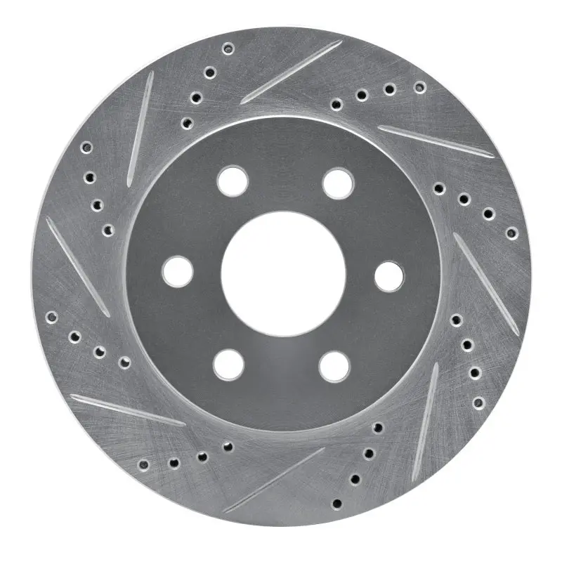 R1 98-99 Cadillac Deville Front Left Drilled & Slotted Silver Brake Rotor 1