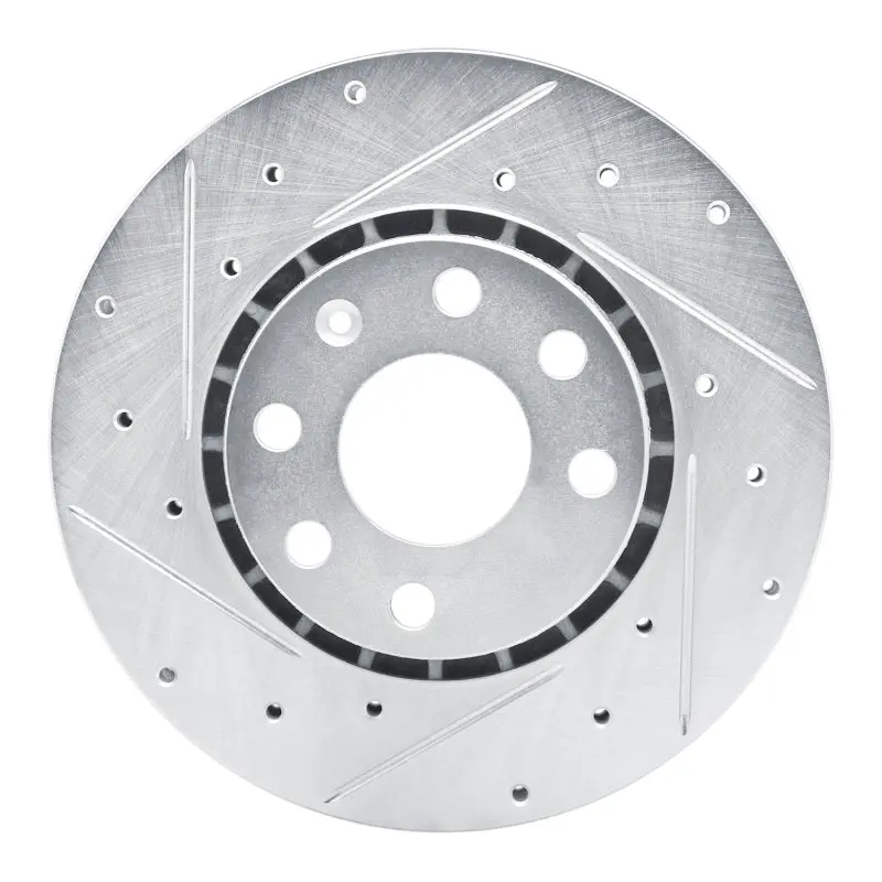 R1 98-99 Chevrolet Tigra (Mexico) Front Left Drilled & Slotted Silver Brake Rotor 1
