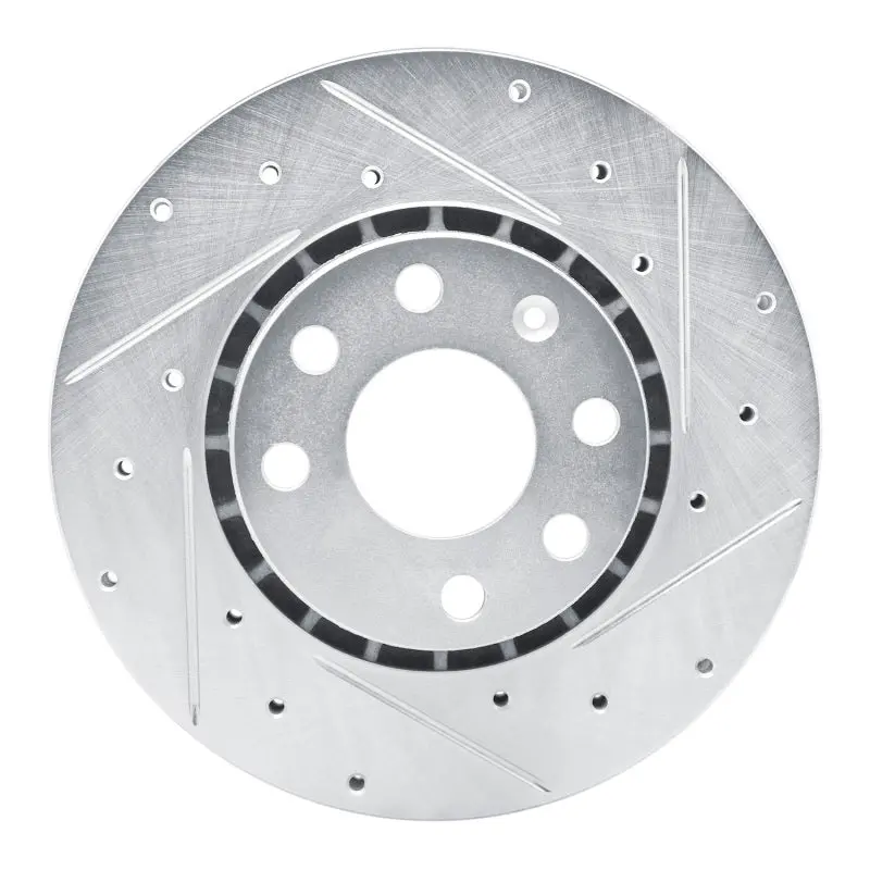 R1 98-99 Chevrolet Tigra (Mexico) Front Right Drilled & Slotted Silver Brake Rotor 1