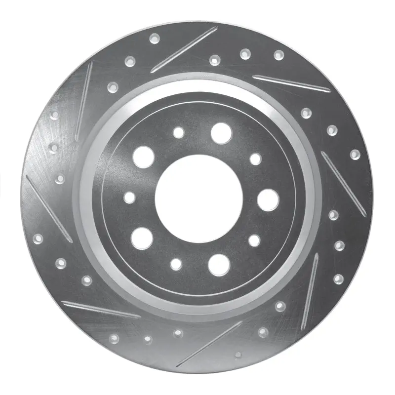 R1 99-00 Volvo V70 Rear Left Drilled & Slotted Silver Brake Rotor 1