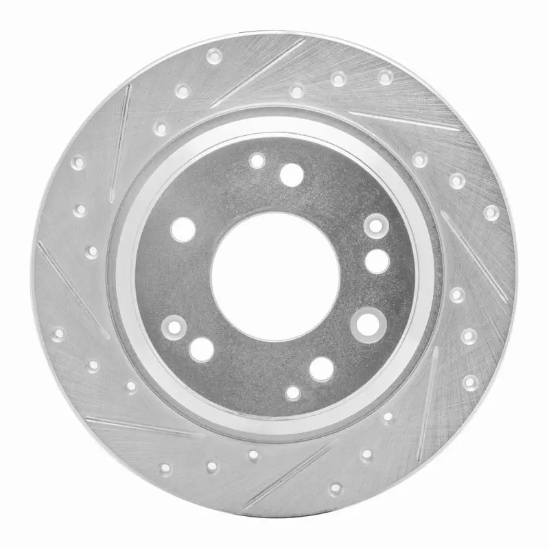 R1 99-01 Acura Rl Rear Left Drilled & Slotted Silver Brake Rotor 1