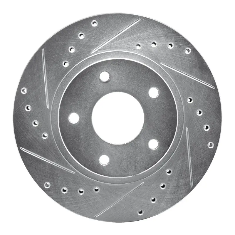 R1 99-01 Infiniti I30 Front Left Drilled & Slotted Silver Brake Rotor 1
