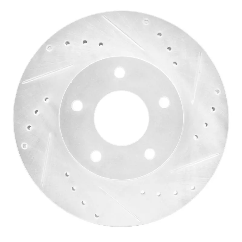 R1 99-01 Infiniti I30 Front Right Drilled & Slotted Silver Brake Rotor 1