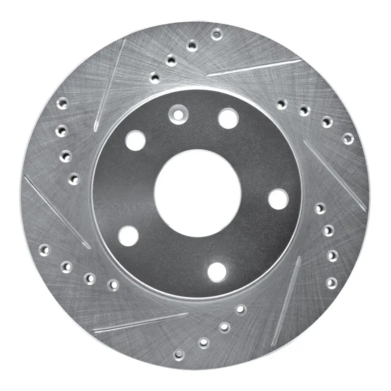 R1 99-02 Daewoo Leganza Front Left Drilled & Slotted Silver Brake Rotor 1