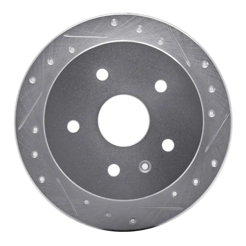 R1 99-02 Daewoo Leganza Rear Right Drilled & Slotted Silver Brake Rotor 1