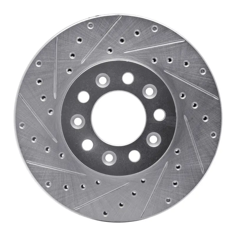 R1 99-03 Ford Windstar Front Left Drilled & Slotted Silver Brake Rotor 1