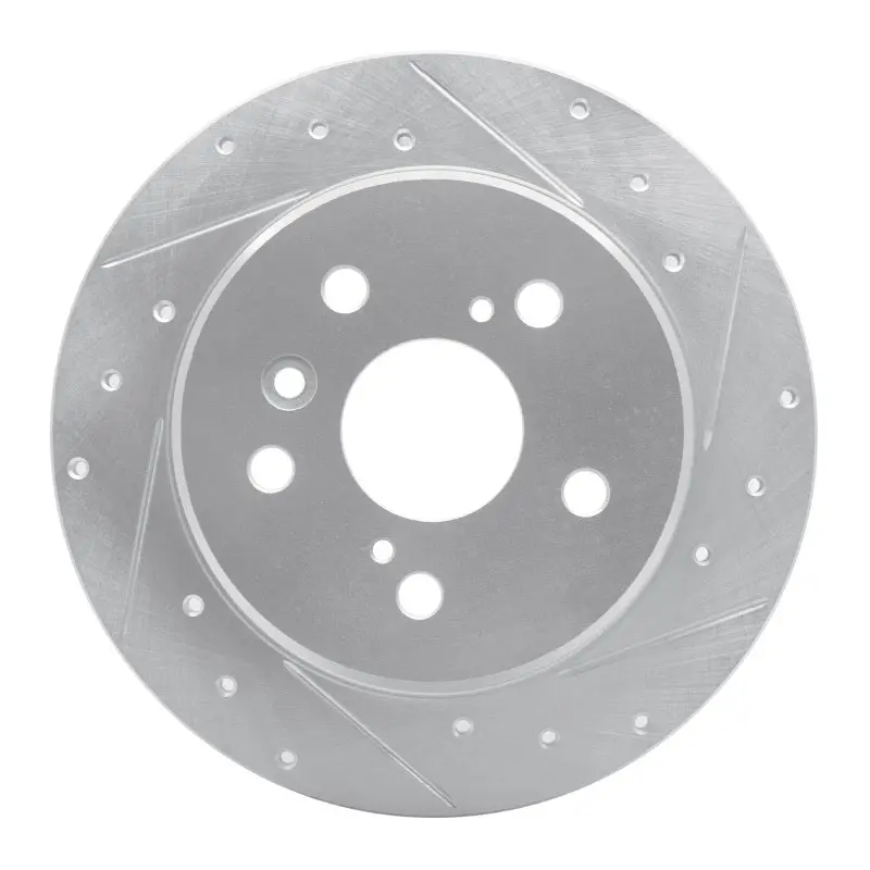 R1 99-03 Lexus Rx300 Rear Right Drilled & Slotted Silver Brake Rotor 1