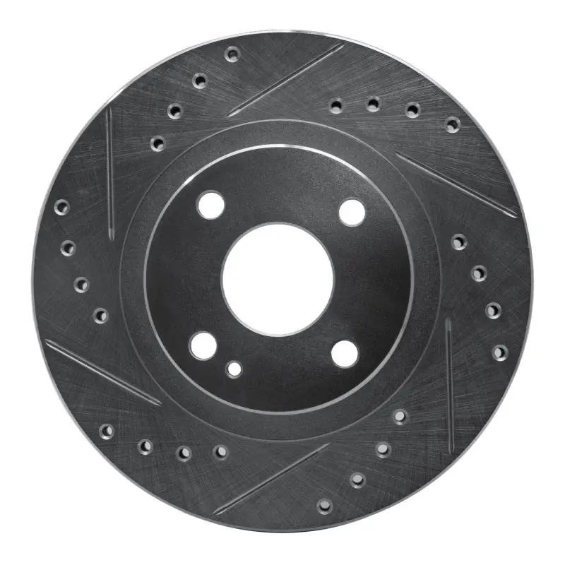 R1 99-03 Mazda Protege Front Left Drilled & Slotted Silver Brake Rotor 1