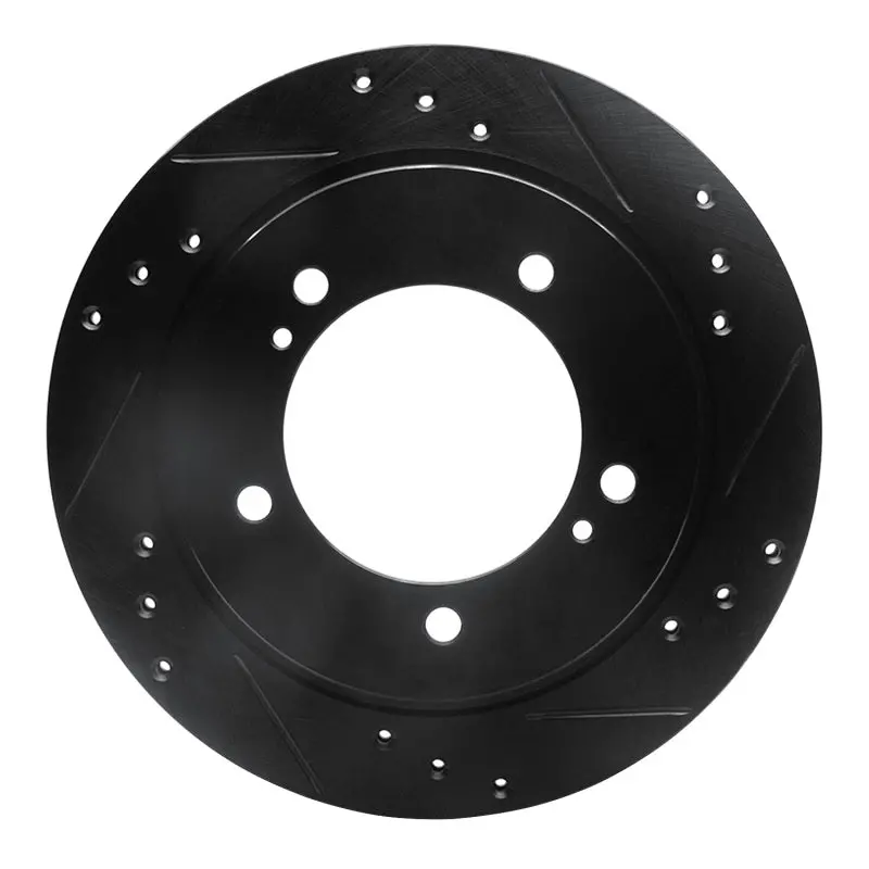 R1 99-04 Chevrolet Tracker Front Right Drilled & Slotted Black Brake Rotor 1