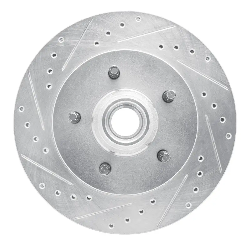 R1 99-04 Ford Expedition Front Left Drilled & Slotted Silver Brake Rotor 1