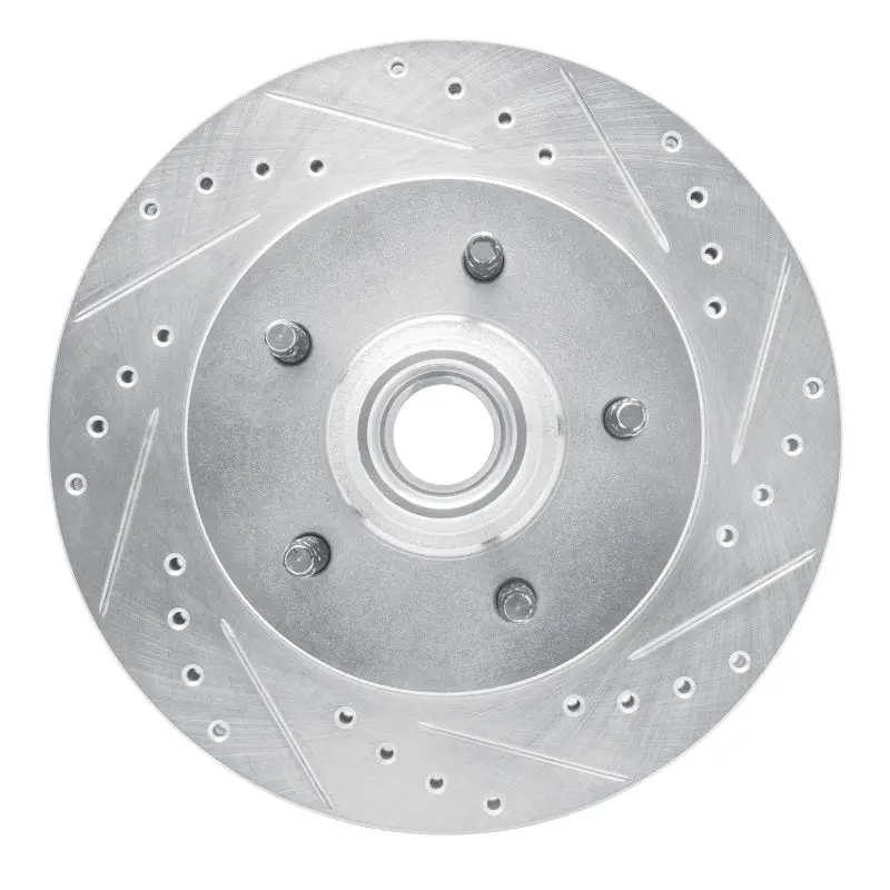 R1 99-04 Ford Expedition Front Right Drilled & Slotted Silver Brake Rotor 1