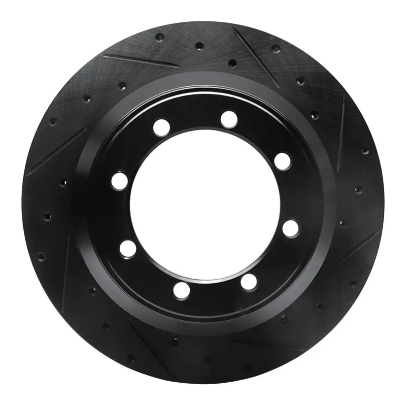 R1 99-04 Ford F-350 Super Duty 4Wd Rear Right Drilled & Slotted Black Brake Rotor 1
