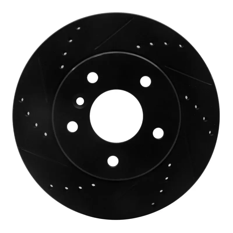 R1 99-04 Land Rover Discovery Front Left Drilled & Slotted Black Brake Rotor 1