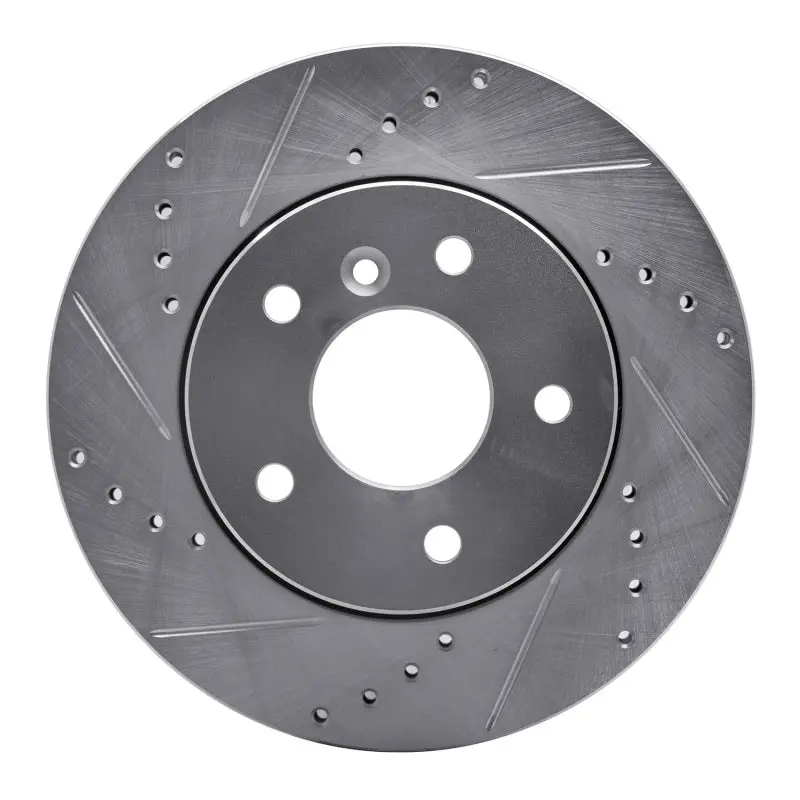 R1 99-04 Land Rover Discovery Front Left Drilled & Slotted Silver Brake Rotor 1