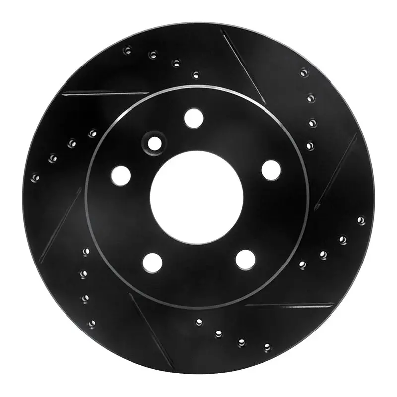 R1 99-04 Land Rover Discovery Front Right Drilled & Slotted Black Brake Rotor 1