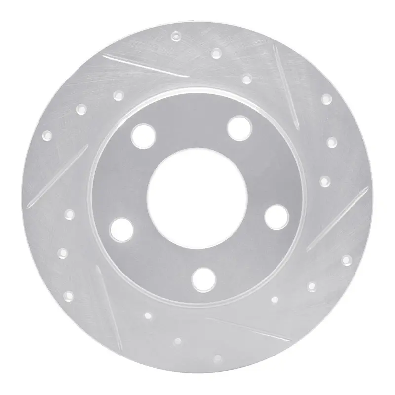 R1 99-05 Audi A6 Quattro Rear Right Drilled & Slotted Silver Brake Rotor 1