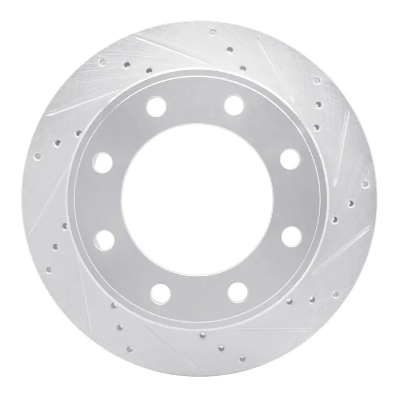 R1 99-05 Ford F-250 2Wd (Super Duty) Rear Right Drilled & Slotted Silver Brake Rotor 1