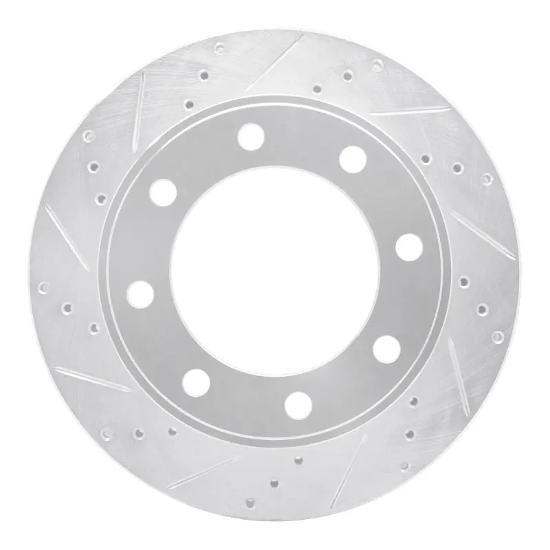 R1 99-05 Ford F-250 4Wd (Super Duty) Front Left Drilled & Slotted Silver Brake Rotor 1