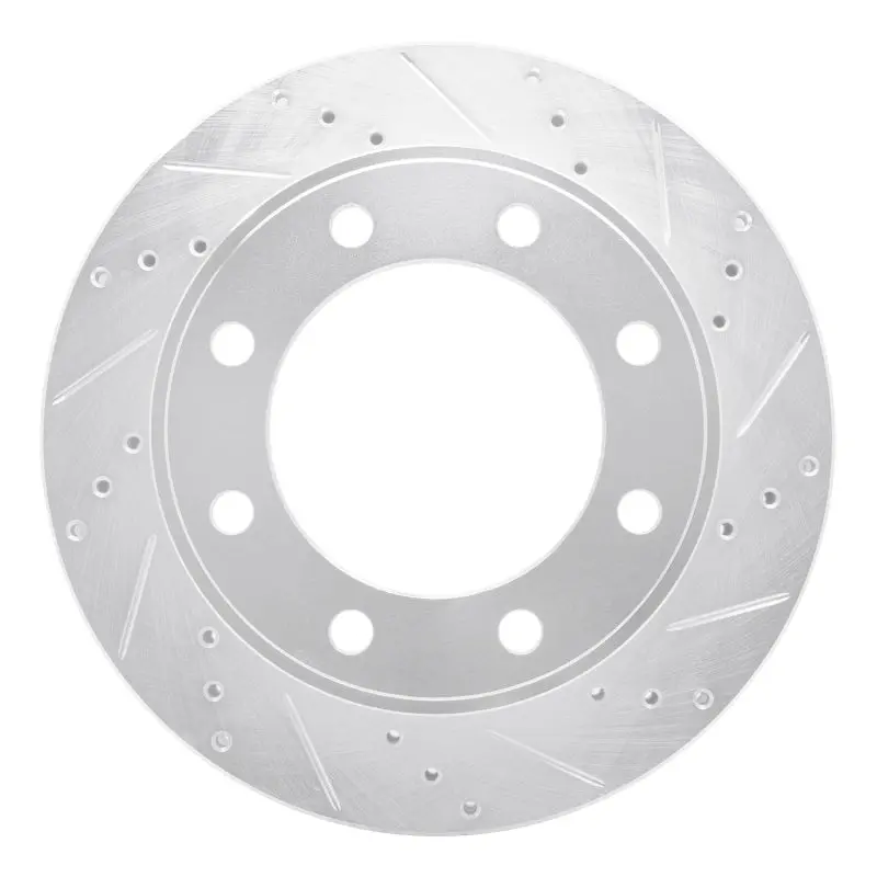 R1 99-05 Ford F-250 4Wd (Super Duty) Front Right Drilled & Slotted Silver Brake Rotor 1