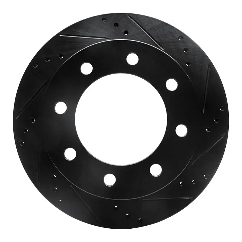 R1 99-05 Ford F-350 Super Duty 2Wd Rear Right Drilled & Slotted Black Brake Rotor 1