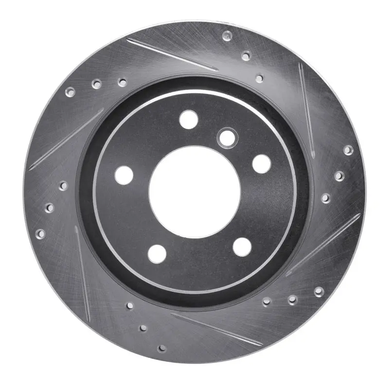 R1 99-06 Bmw 323I Rear Right Drilled & Slotted Silver Brake Rotor 1