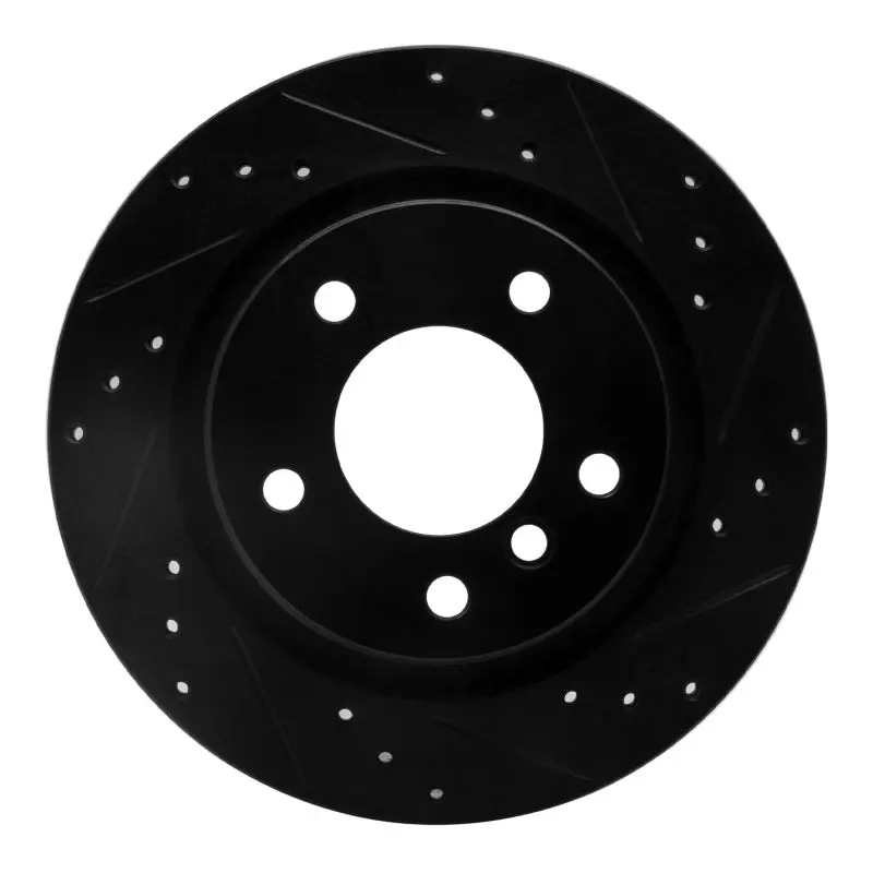R1 99-06 Bmw 325I (Usa/Canada) Rear Right Drilled & Slotted Black Brake Rotor 1