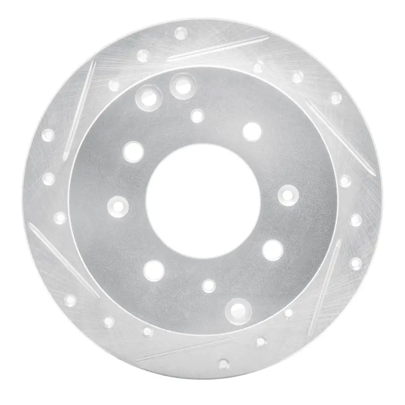 R1 99-06 Hyundai Sonata Rear Left Drilled & Slotted Silver Brake Rotor 1